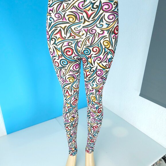 Gilda Marx VINTAGE Tights COLORFUL Printed Stretch TIGHTS Sz Small - Picture 3 of 8
